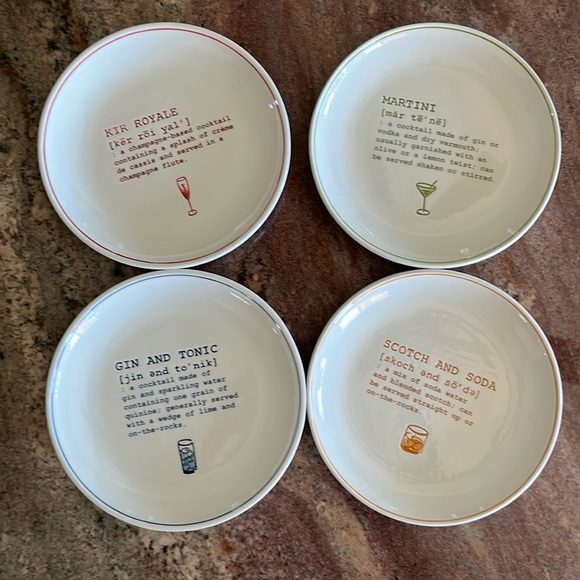 NWOT Pottery Barn Cocktail Inspired Plates - Picture 1 of 8
